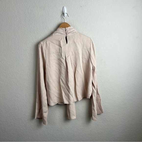 Khaite Blouse Dawn Tash Bow Long Sleeve Satin Crepe Top - Picture 13 of 16